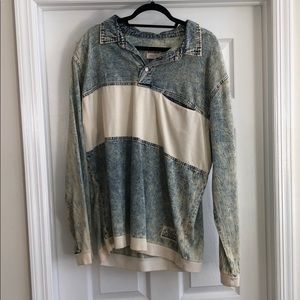Chubbies Faux acid wash Demin long sleeve shirt